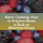 Batch Cooking: How to Prepare Meals in Bulk to Minimize Waste