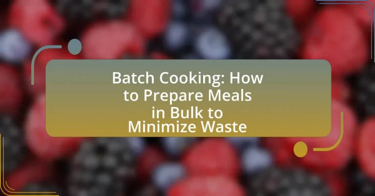 Batch Cooking: How to Prepare Meals in Bulk to Minimize Waste