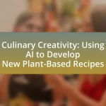 Culinary Creativity: Using AI to Develop New Plant-Based Recipes
