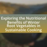Exploring the Nutritional Benefits of Winter Root Vegetables in Sustainable Cooking