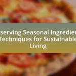 Preserving Seasonal Ingredients: Techniques for Sustainable Living