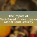The Impact of Plant-Based Innovations on Global Food Security