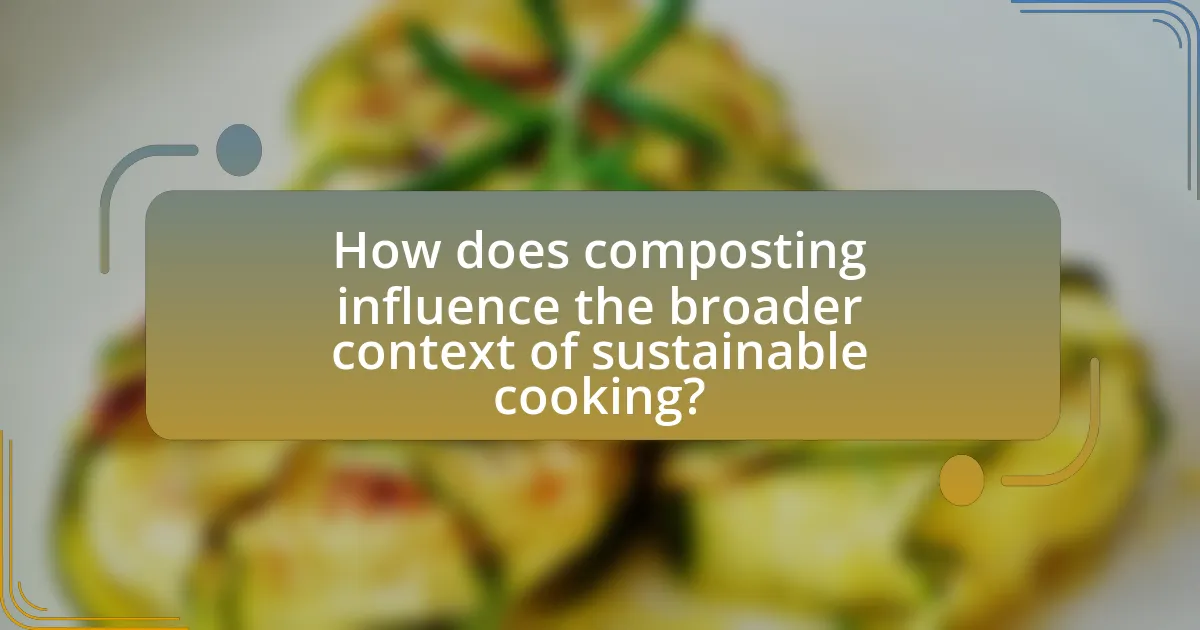 How does composting influence the broader context of sustainable cooking?