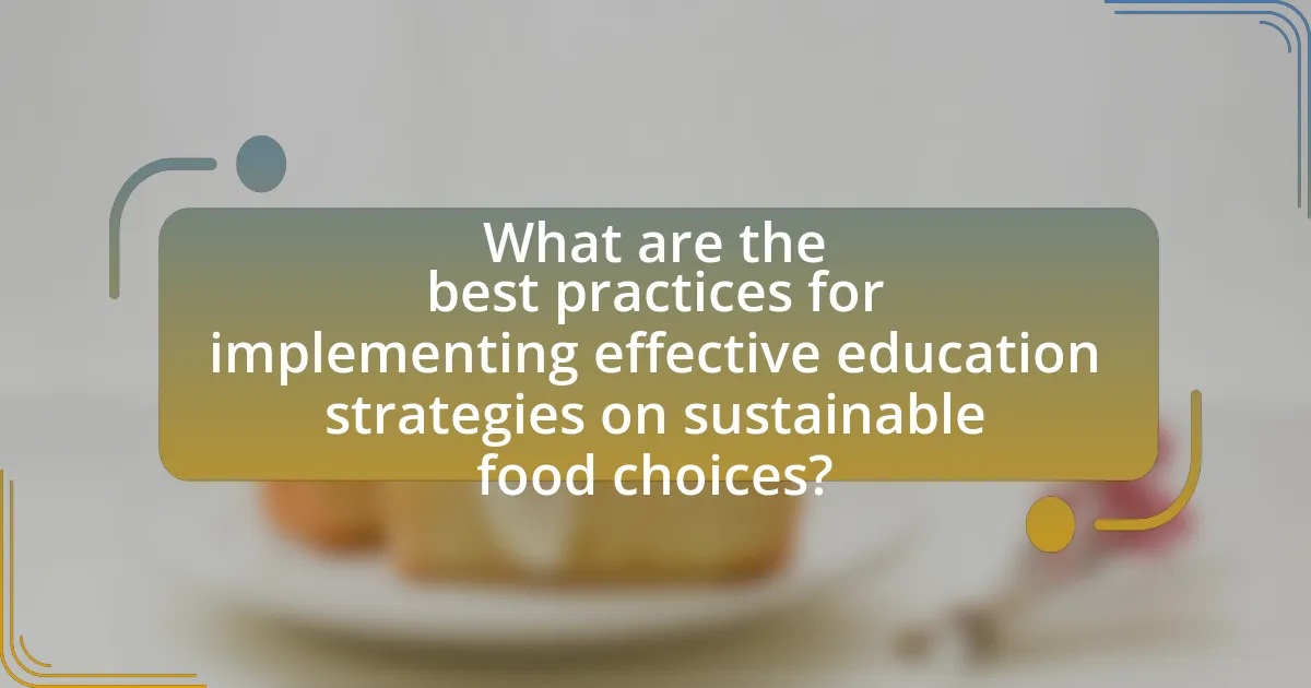 What are the best practices for implementing effective education strategies on sustainable food choices?