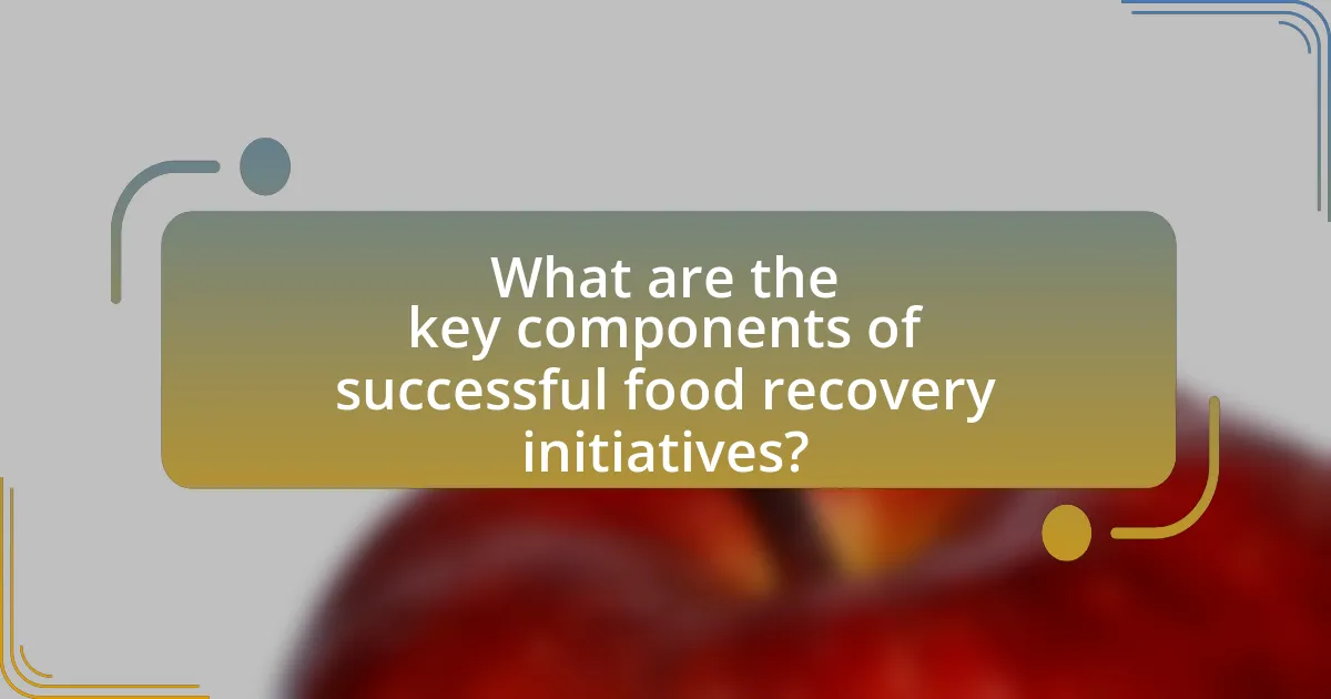 What are the key components of successful food recovery initiatives?