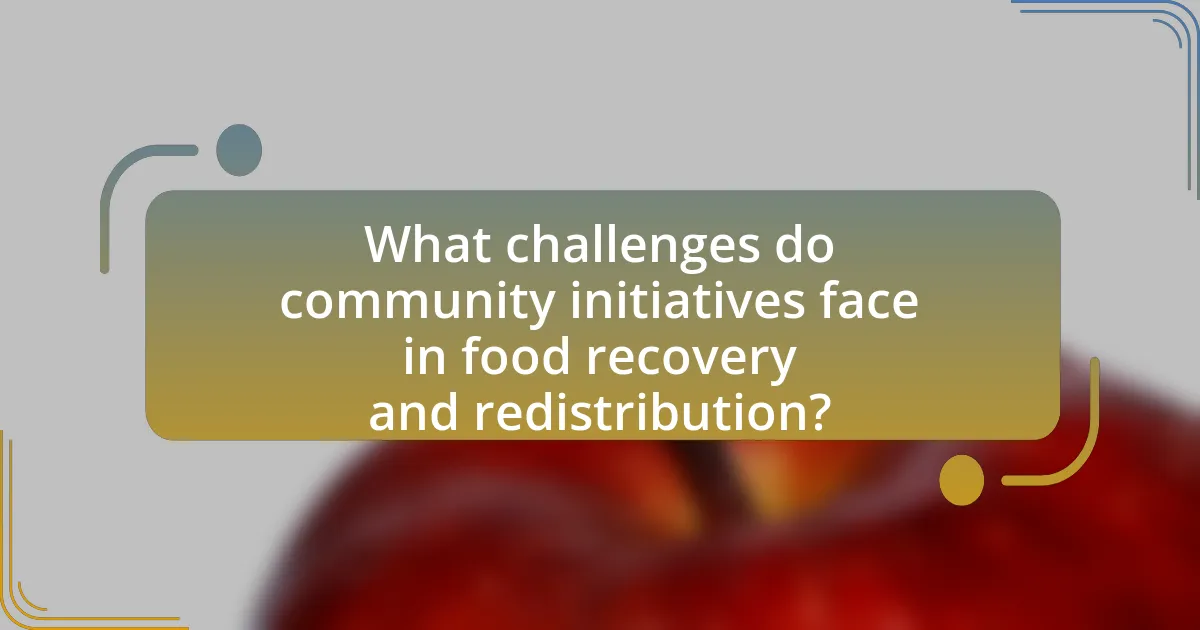 What challenges do community initiatives face in food recovery and redistribution?