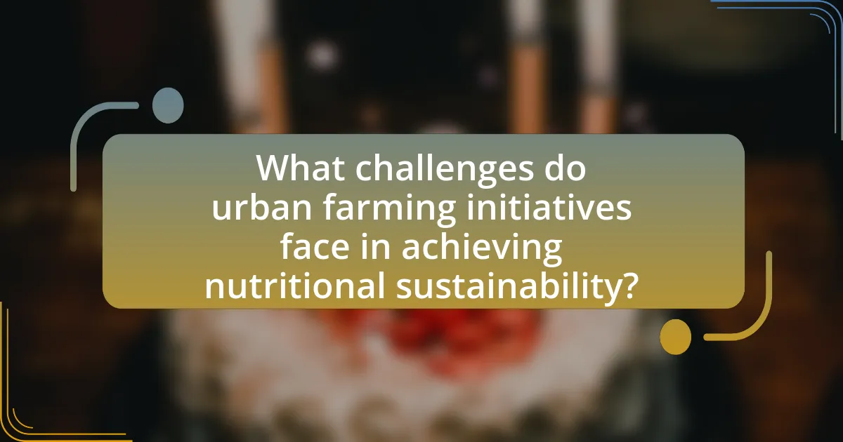 What challenges do urban farming initiatives face in achieving nutritional sustainability?
