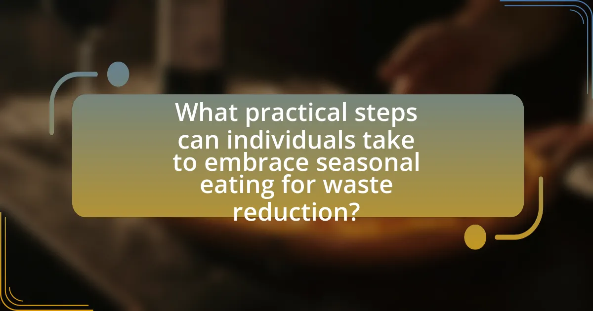 What practical steps can individuals take to embrace seasonal eating for waste reduction?
